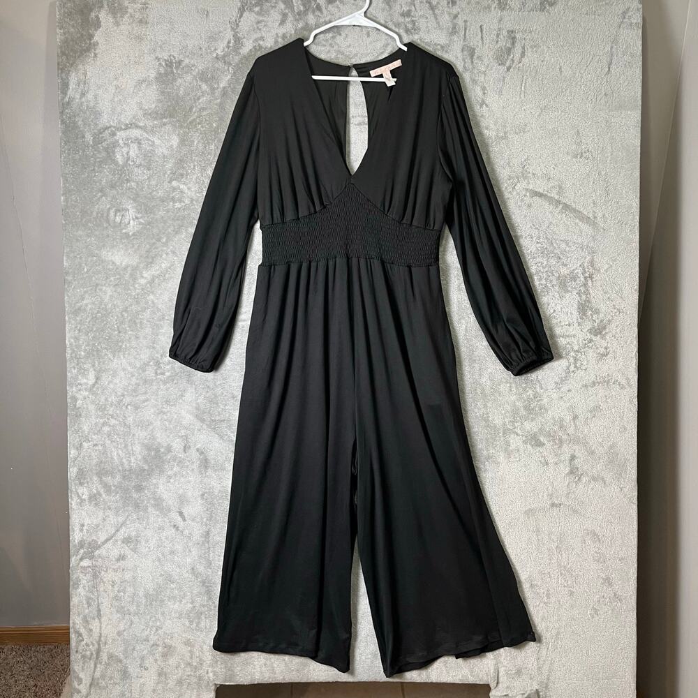 Anthropologie Hutch Smocked Waist Wide Leg Jumpsuit Minimalist Lagenlook Large